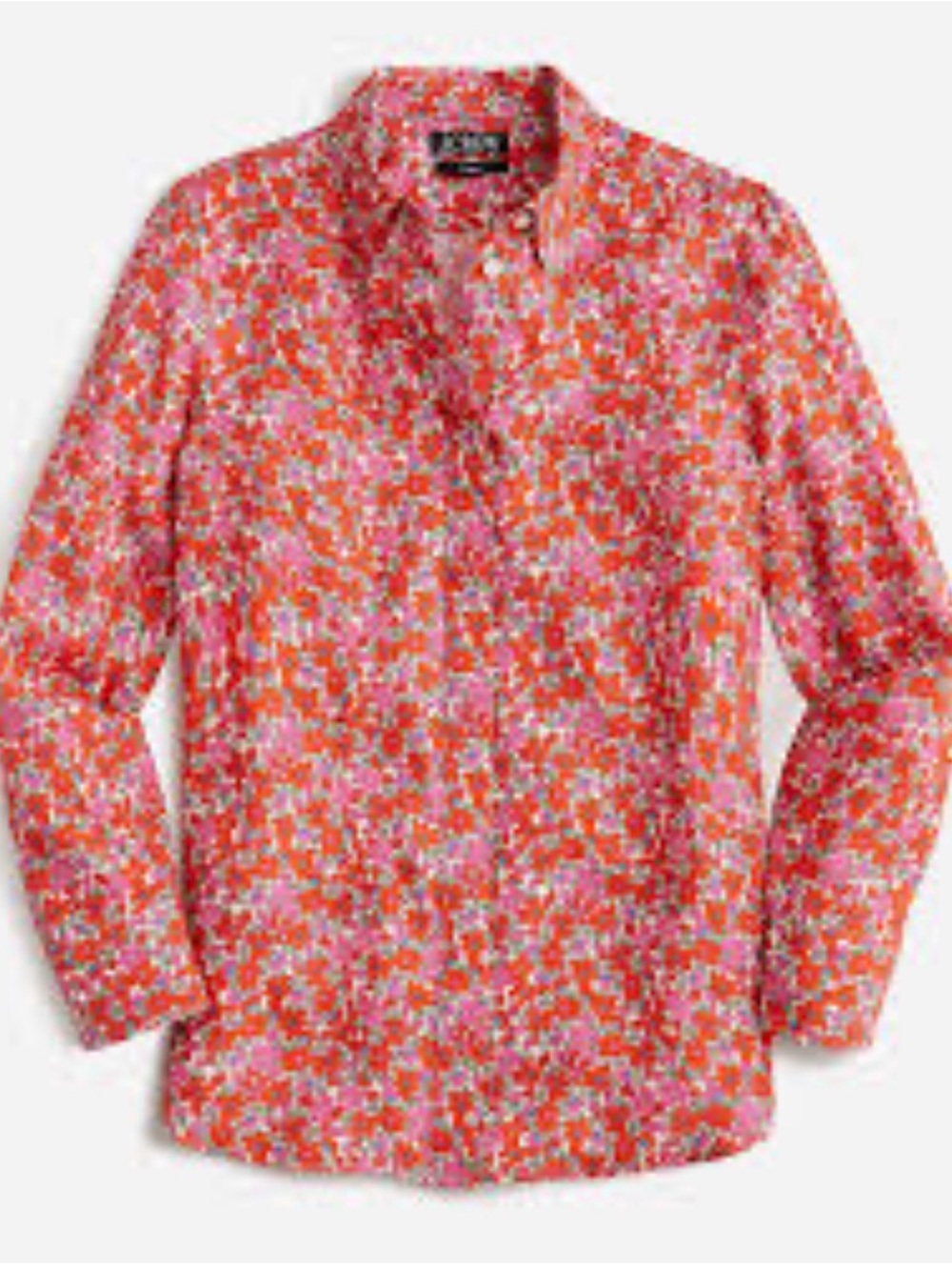 J. Crew Floral Button-Down Shirt in Pink and Orange